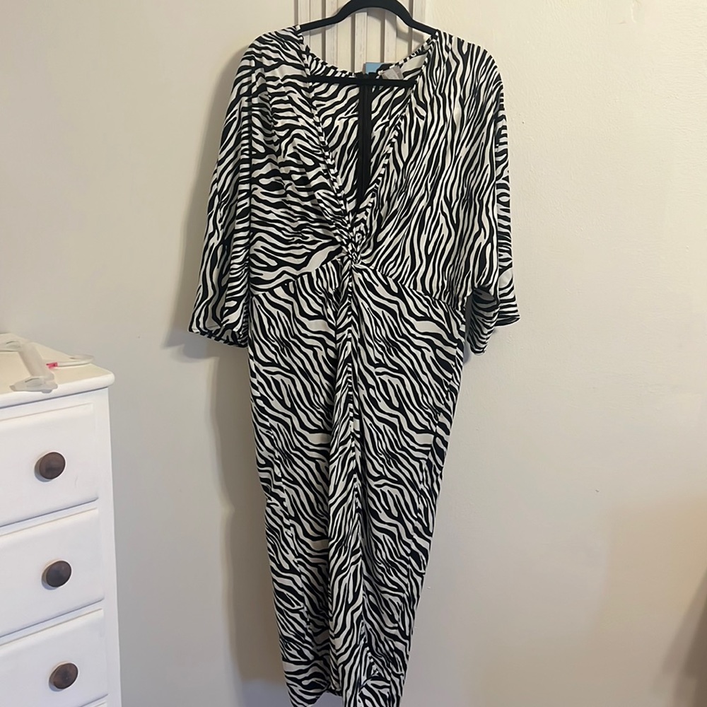 ASOS zebra print pretty dress size 14